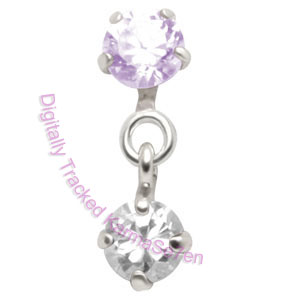 Small Jewels - Lav-Crystal - Tragus Dangling Ear Stud